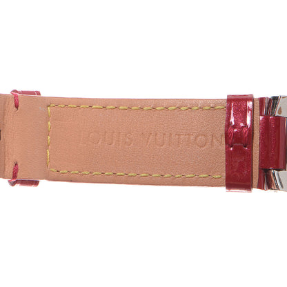 Louis Vuitton Stainless Steel Vernis Diamond 34mm Tambour Forever Quartz Watch Red 8 of 12