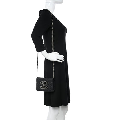 Chanel Lambskin Quilted CC Wallet On Chain WOC Black 2 of 13