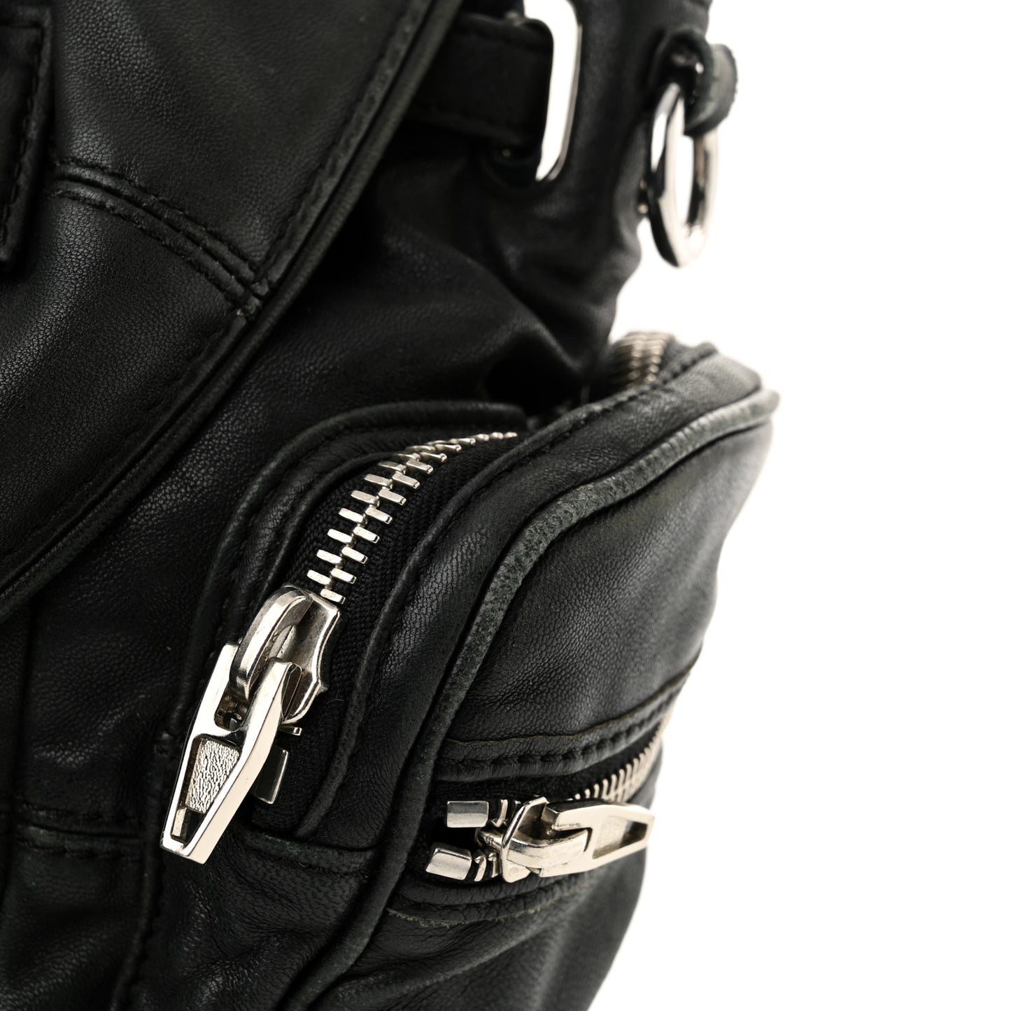 Lambskin Marti Backpack Bag Washed Black Rhodium Hardware