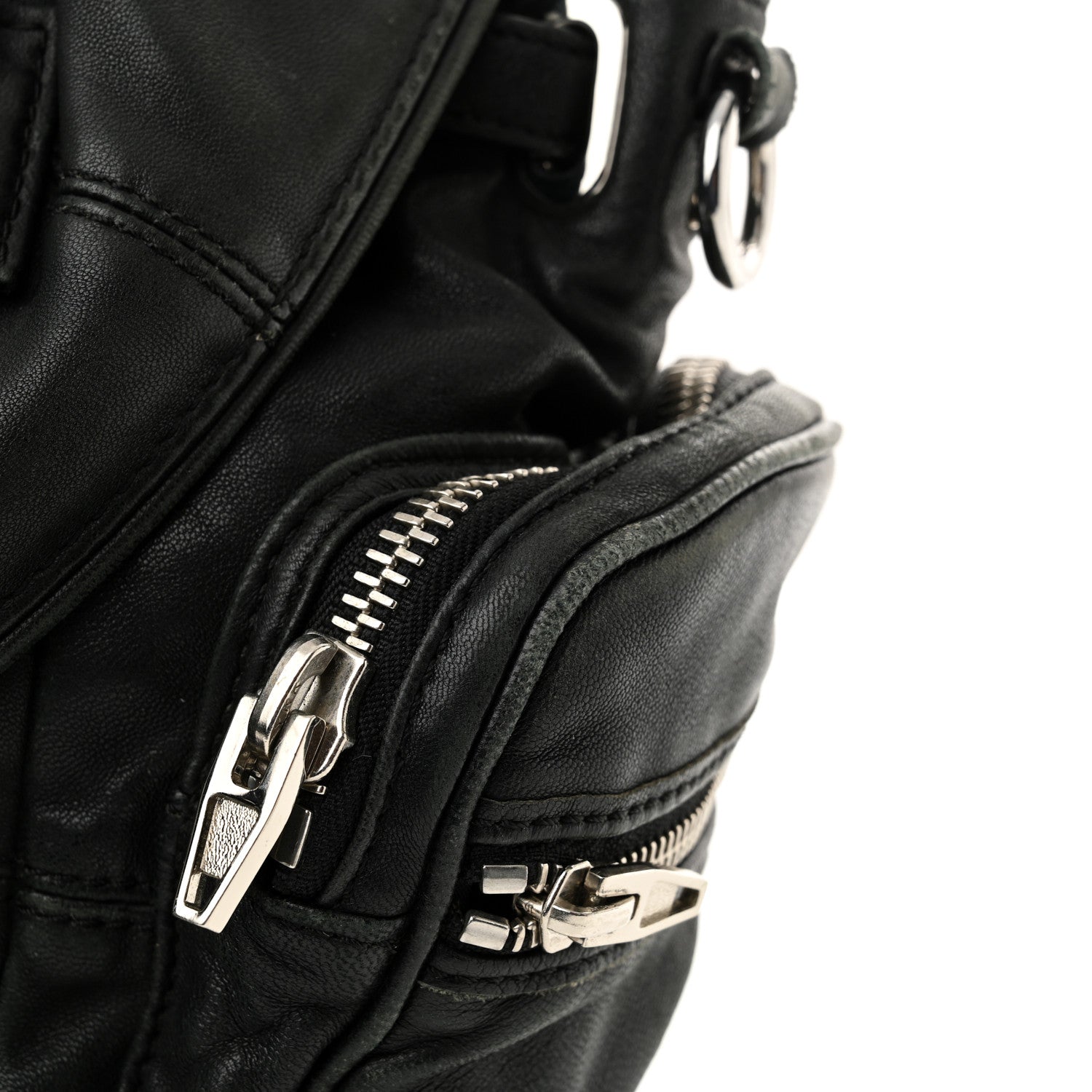Alexander Wang Lambskin Marti Backpack Bag Washed Black Rhodium Hardware 10 of 14