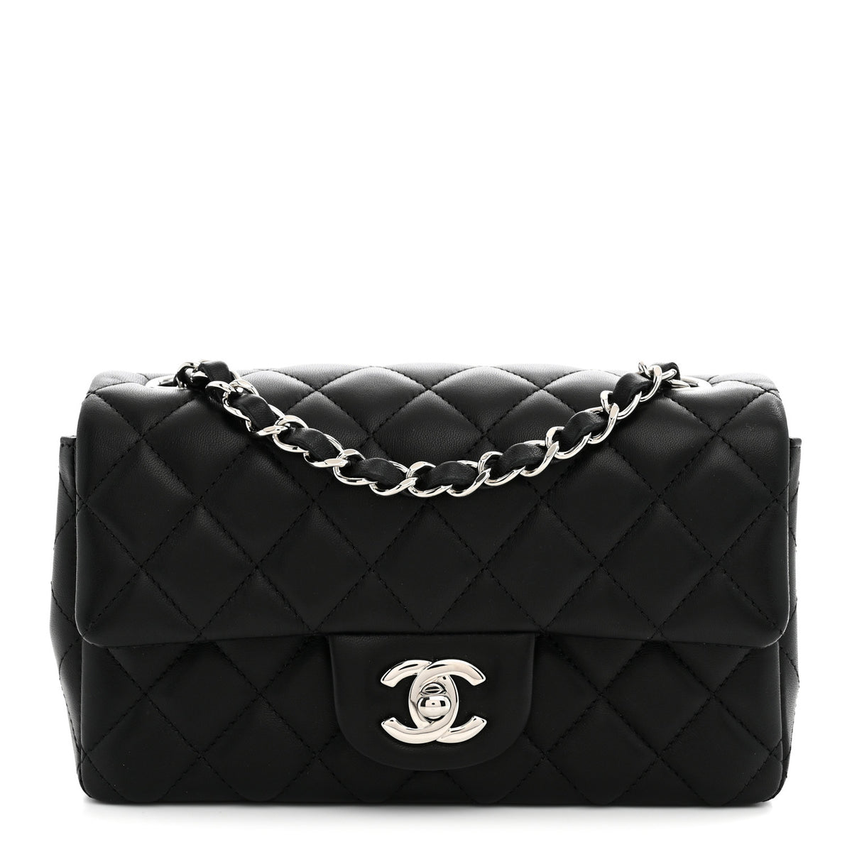 Chanel Lambskin Quilted Mini Rectangular Flap Black 1 of 11