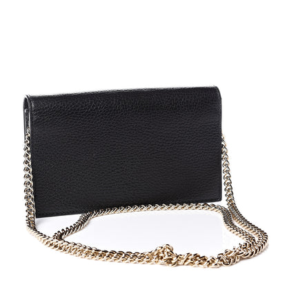 Gucci Dollar Calfskin Medium Betty Chain Wallet Black 2 of 11