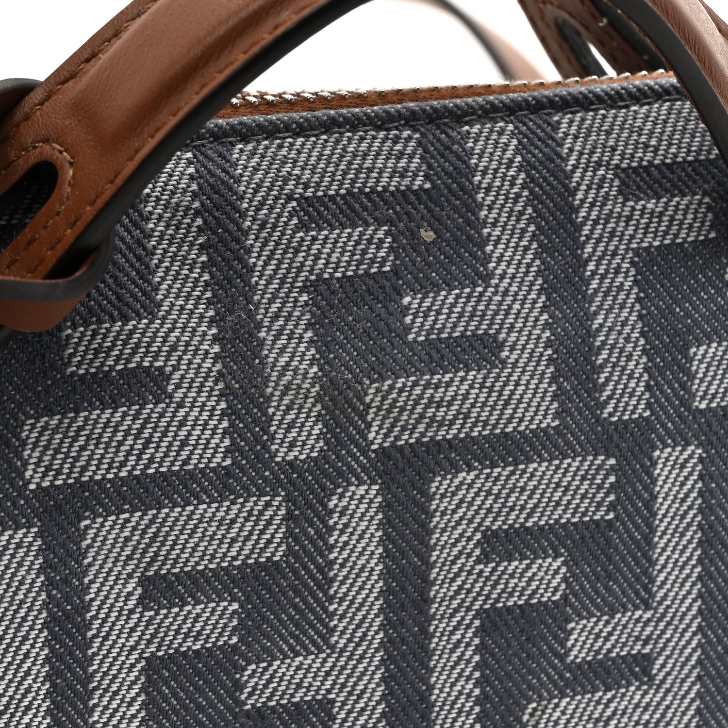 Fendi Denim Vitello Grace FF Mini By The Way Boston Bag  Blue 12 of 13