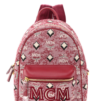 MCM Vintage Jacquard Monogram Mini Backpack Red 8 of 16