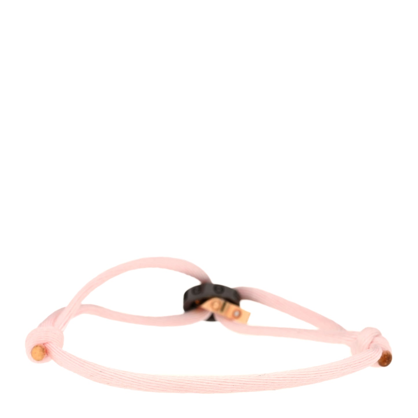 18K Pink Gold Ceramic 4 Diamond LOVE Cord Bracelet Pink