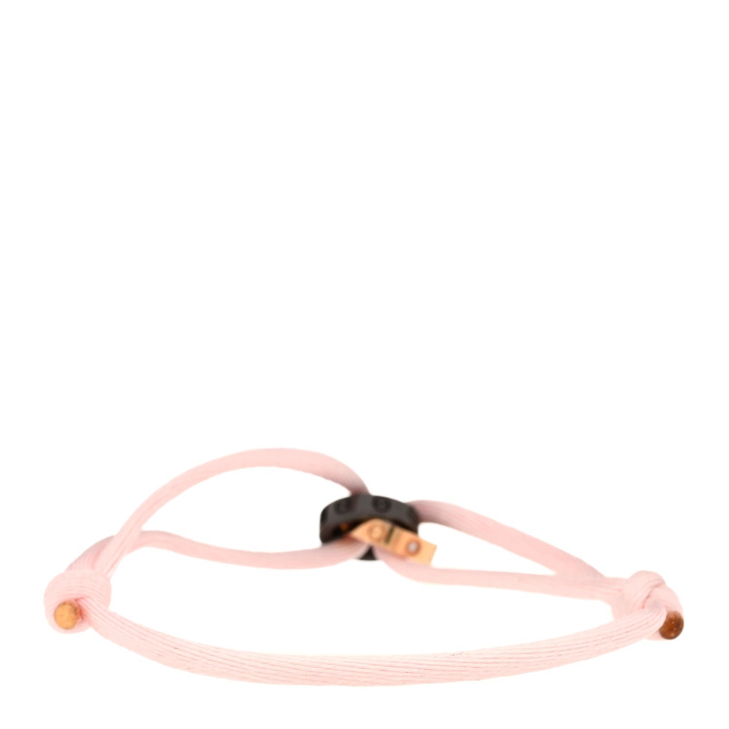Cartier 18K Pink Gold Ceramic 4 Diamond LOVE Cord Bracelet Pink 2 of 4