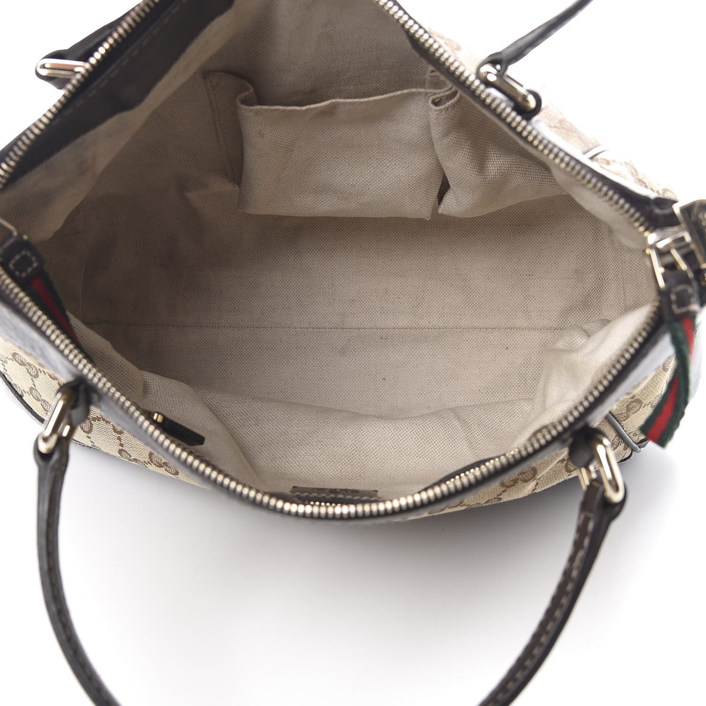 Monogram Web Mayfair Top Handle Satchel Dark Brown