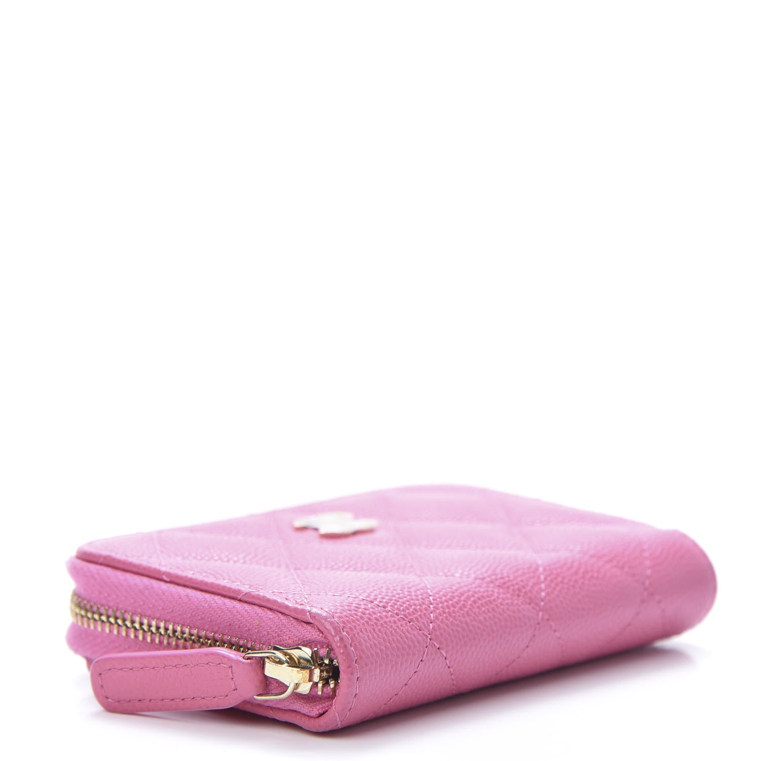 Chanel Caviar Quilted Zip Coin Purse Pink 4 of 7