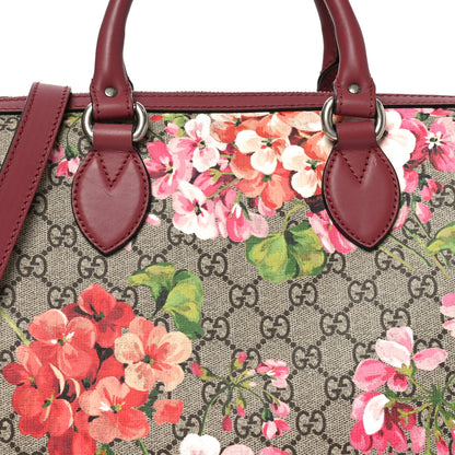 Gucci GG Supreme Monogram Blooms Medium Boston Beige Multicolor Dry Rose 8 of 10
