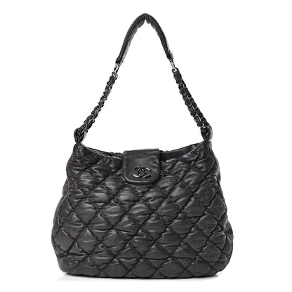 Chanel Iridescent Calfskin Bubble Quilt Hobo Grey 1 of 10