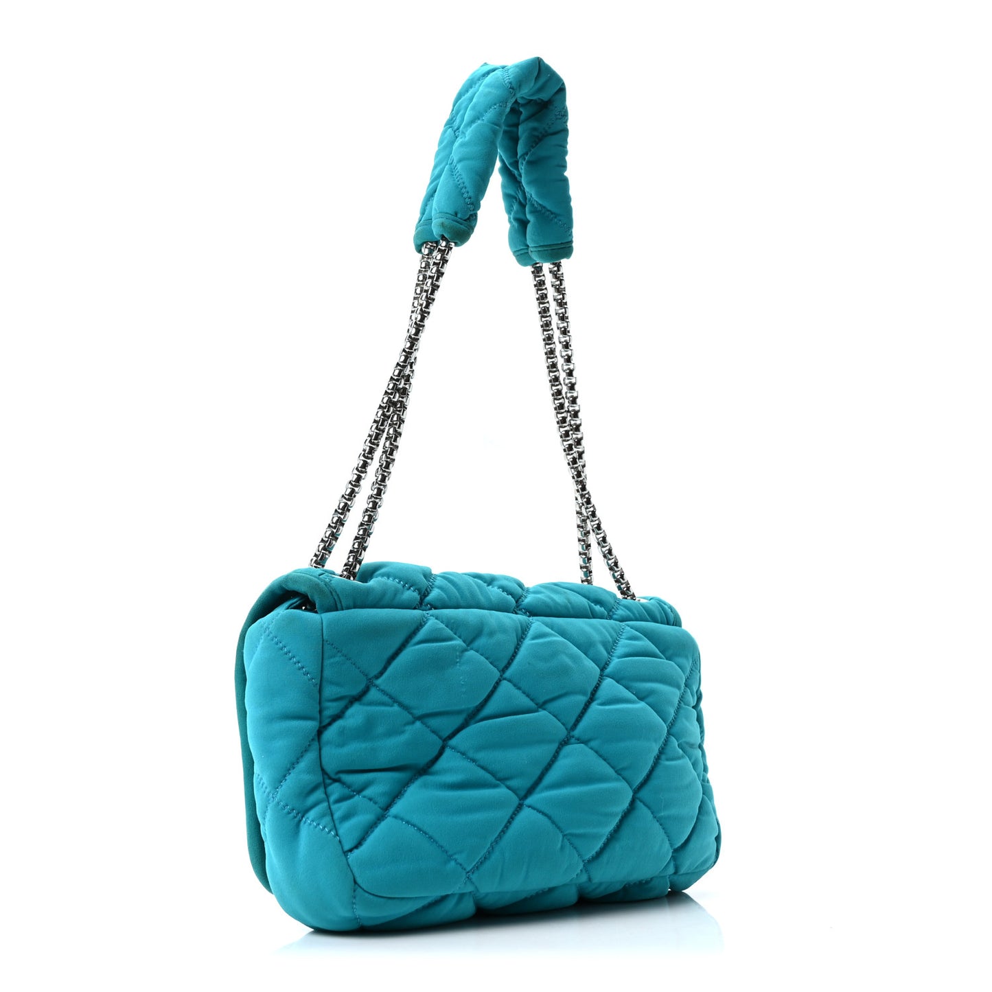 Nylon Bubble Quilt Medium Flap Turquoise