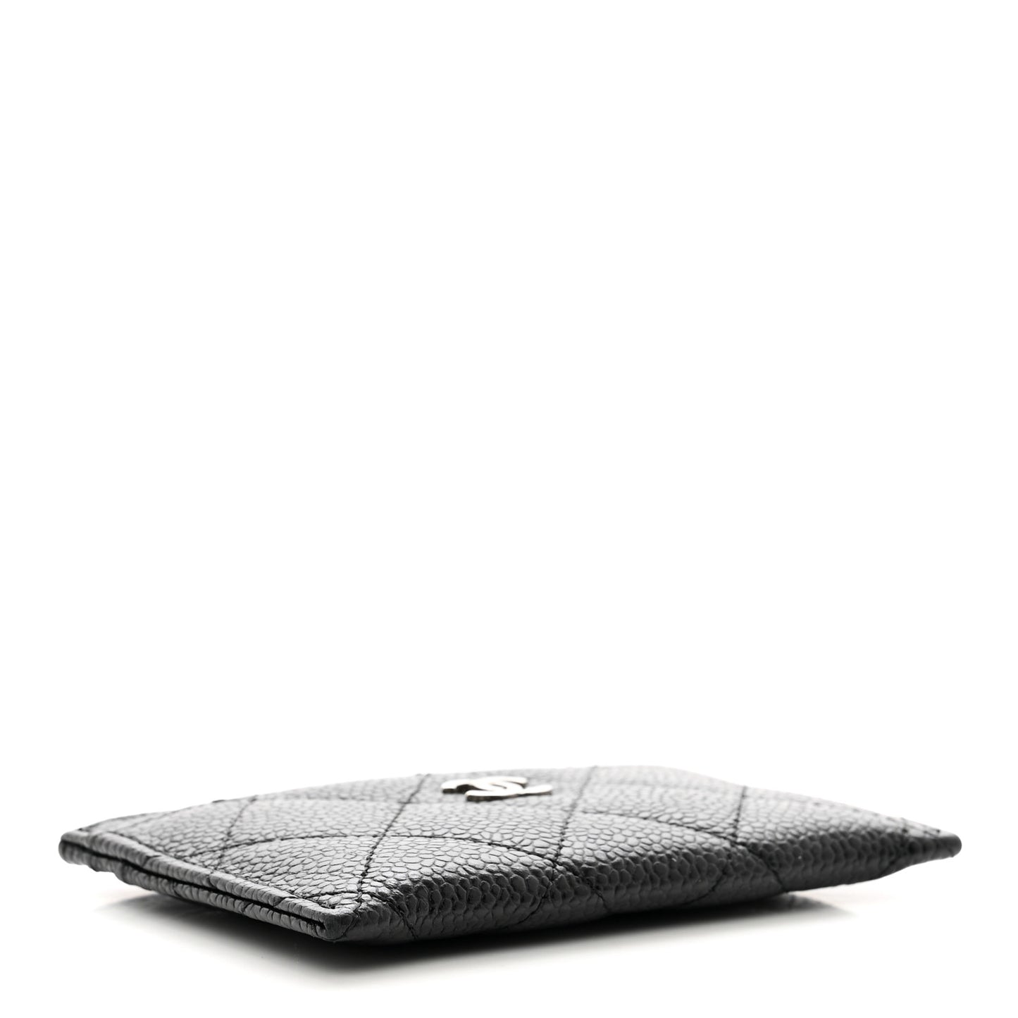 Caviar Quilted Card Holder Black