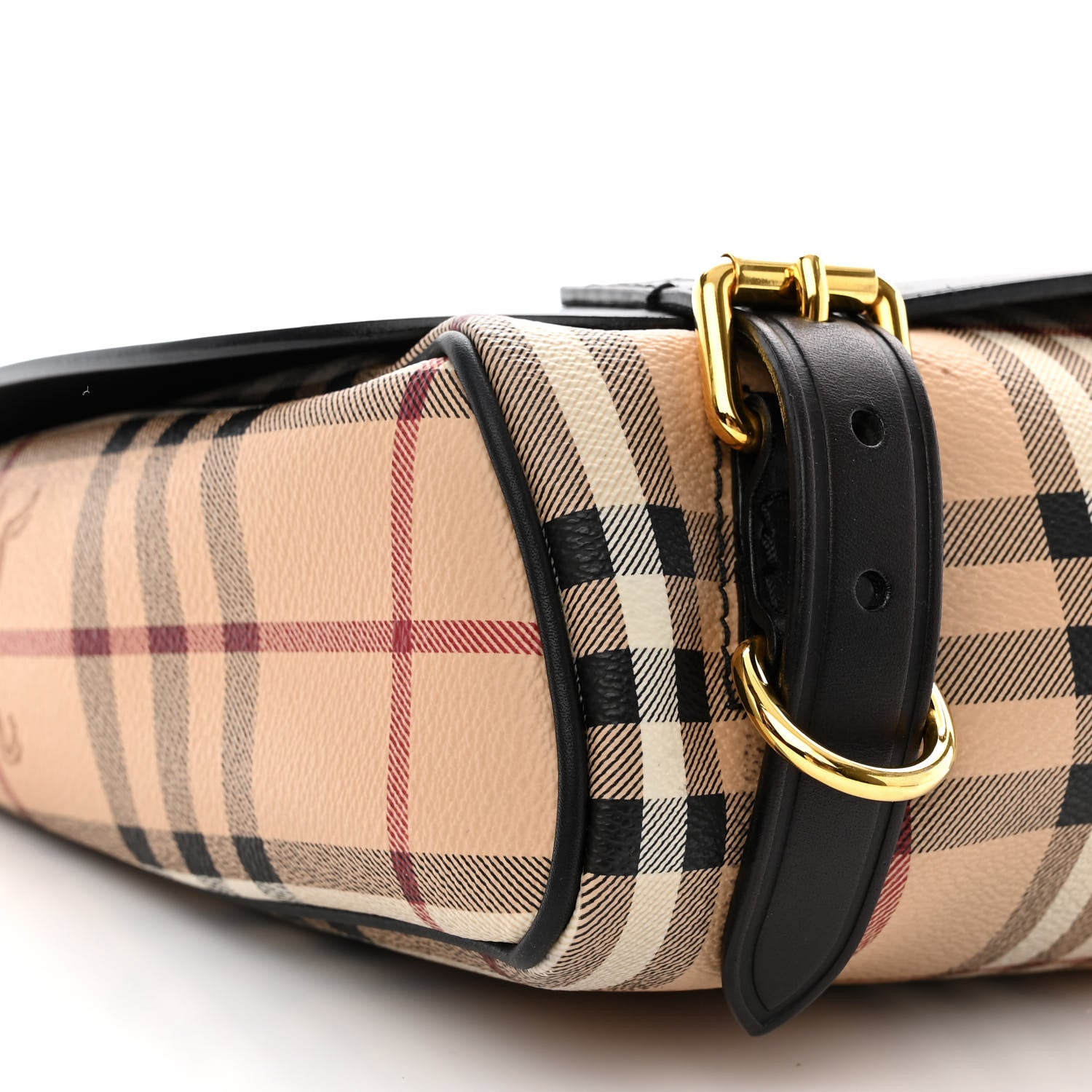 Burberry Calfskin Haymarket Check Small Bridle Satchel Black 9 of 17