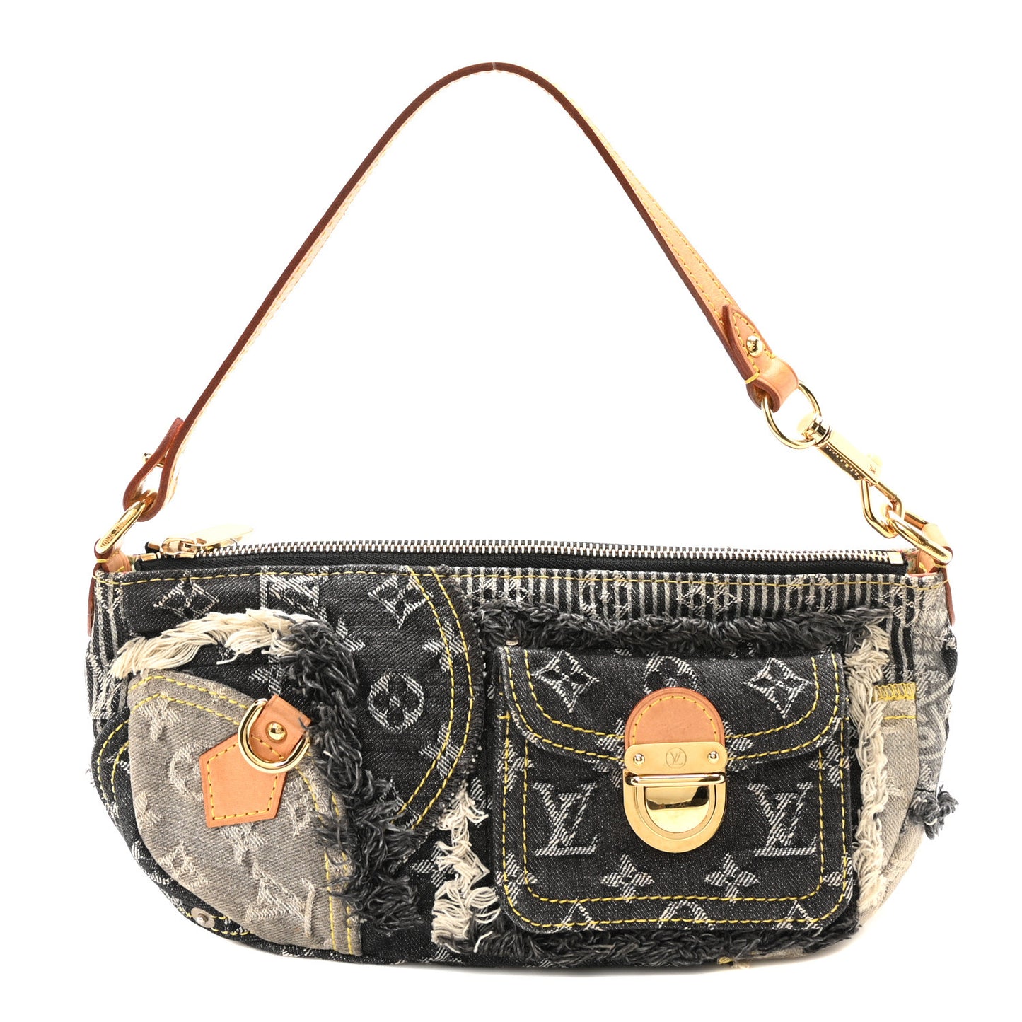 Denim Patchwork Pouchy Grey