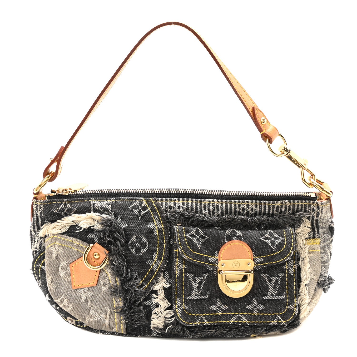 Louis Vuitton Denim Patchwork Pouchy Grey 1 of 9