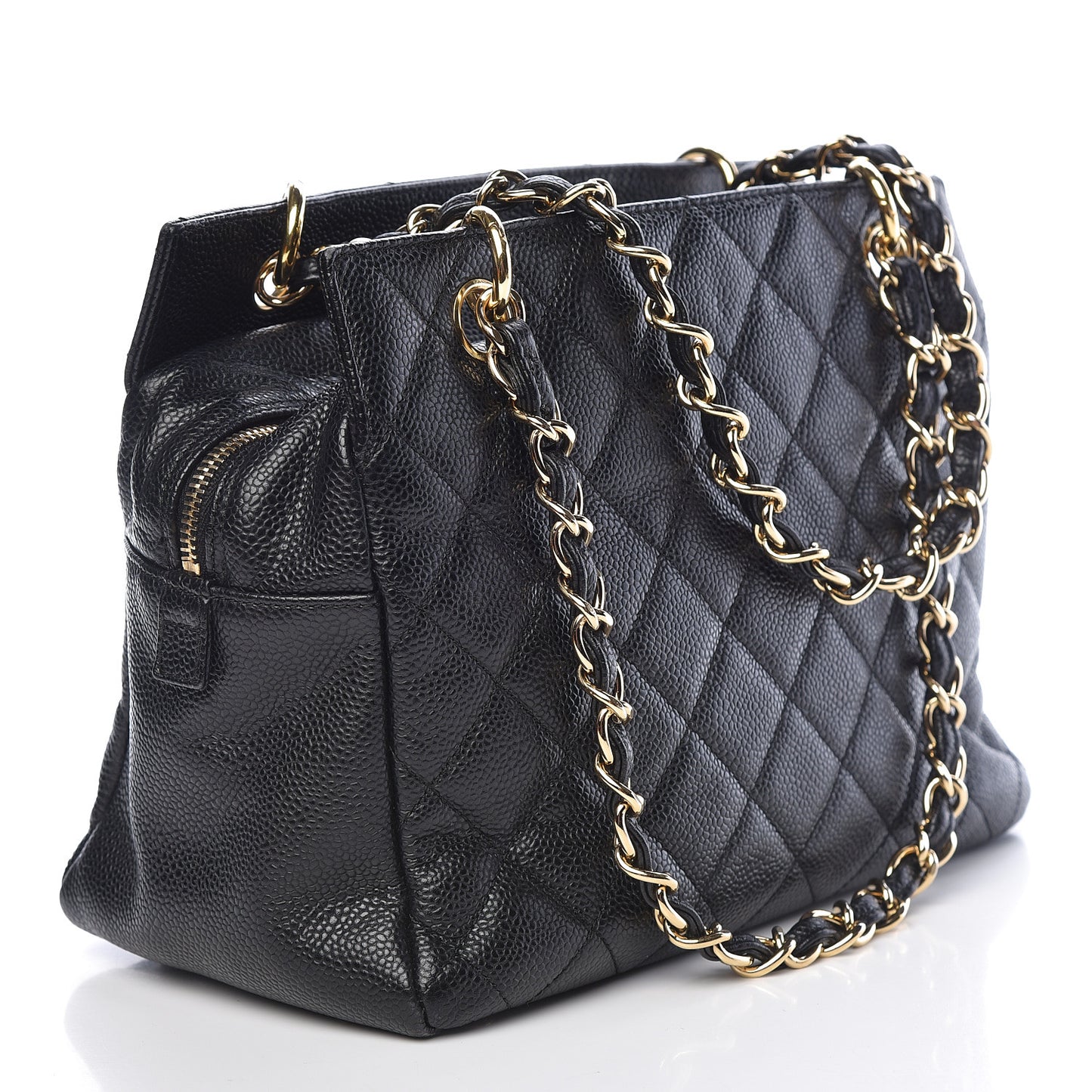 Caviar Quilted Petit Timeless Tote PTT Black