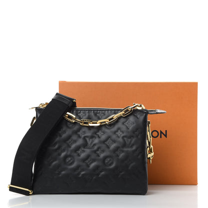 Louis Vuitton Lambskin Embossed Monogram Coussin PM Black 13 of 13