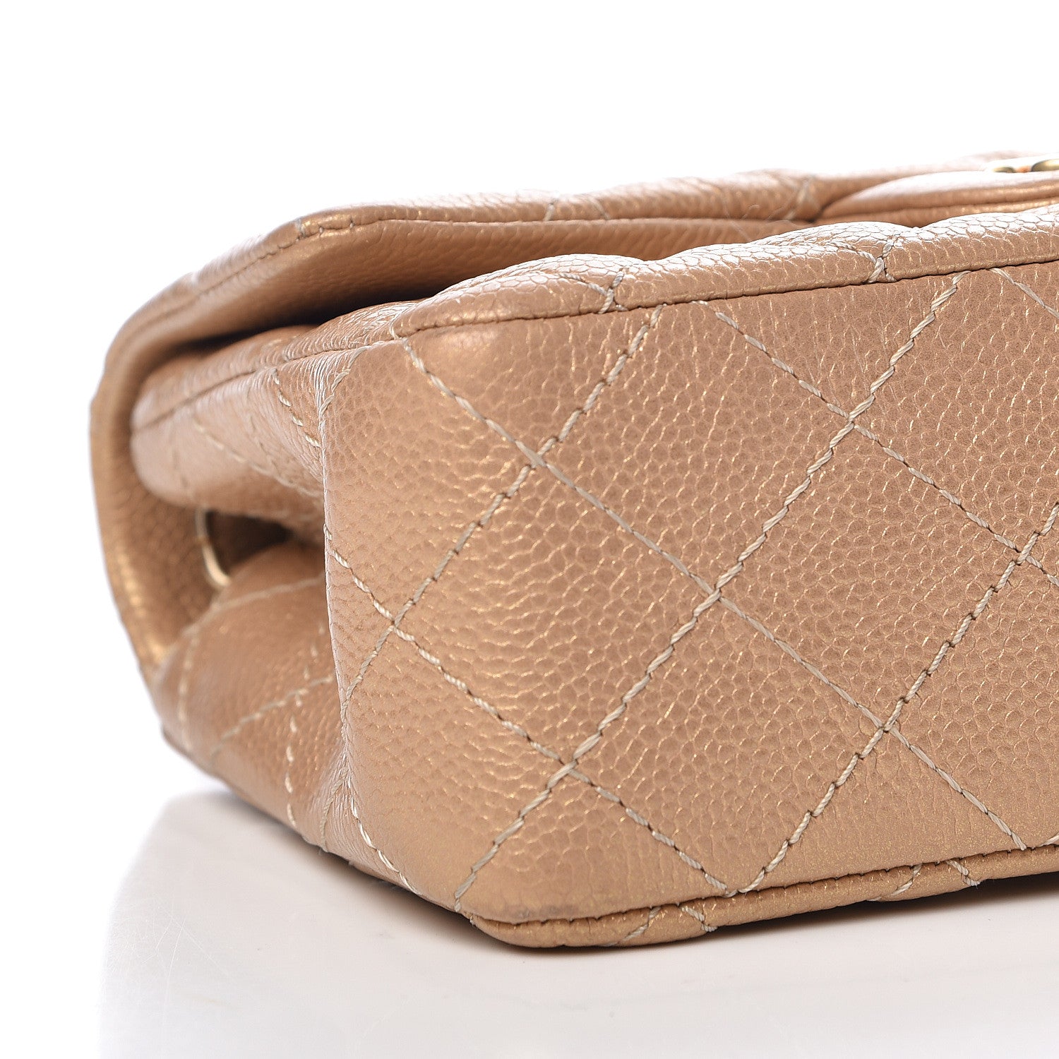 Chanel Metallic Caviar Quilted Mini Rectangular Flap Bronze 9 of 12