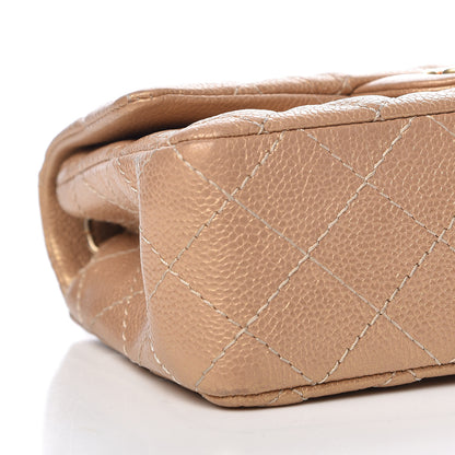 Chanel Metallic Caviar Quilted Mini Rectangular Flap Bronze 9 of 12