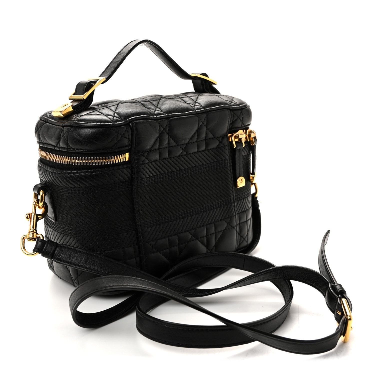 Christian Dior Lambskin Cannage Small Diortravel Vanity Case Black 3 of 13
