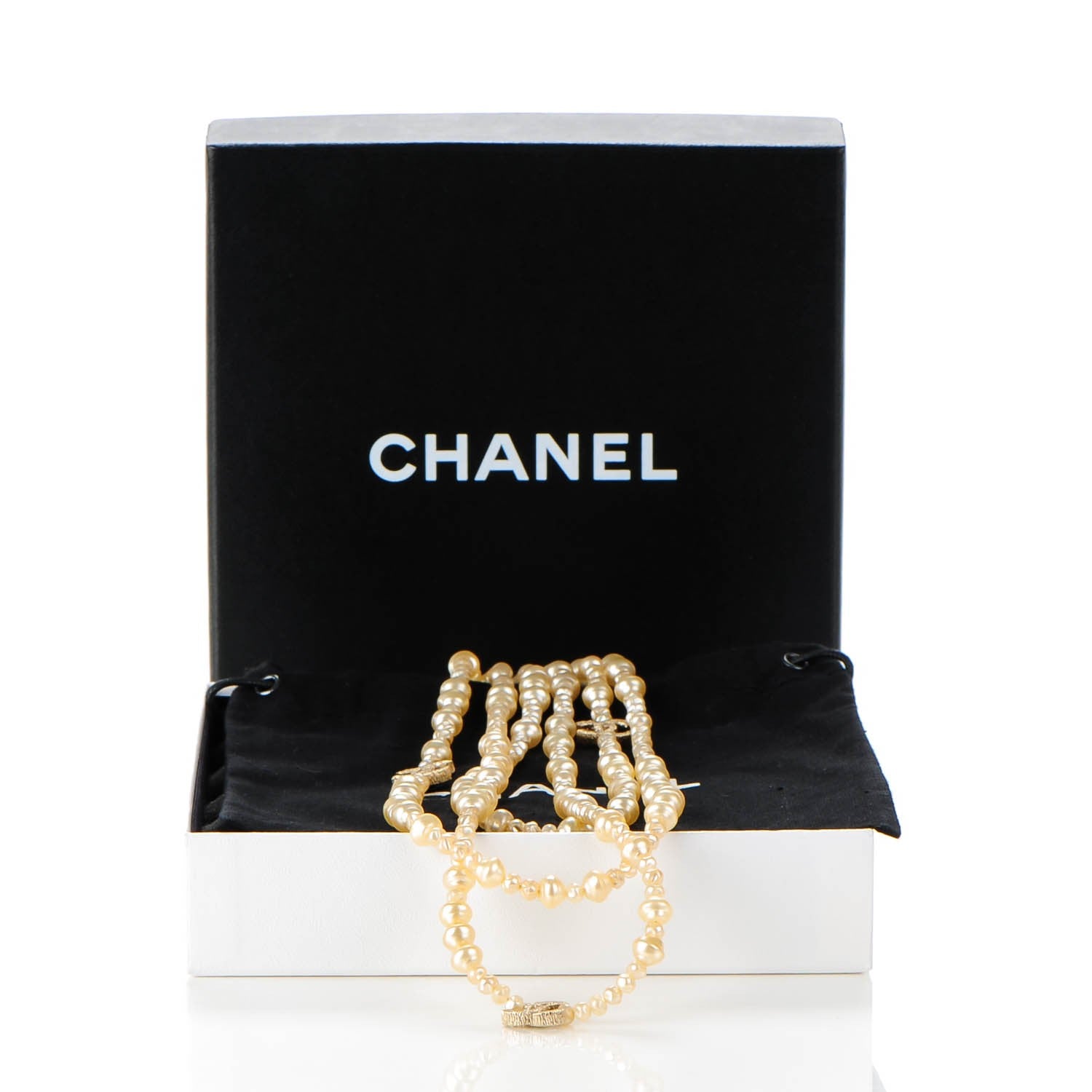 Chanel Irregular Pearl CC Multi Strand Necklace Gold 5 of 5