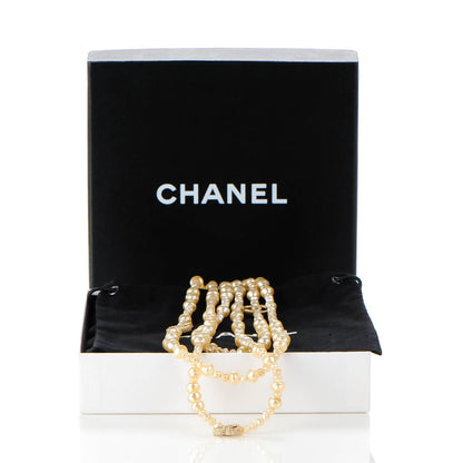 Chanel Irregular Pearl CC Multi Strand Necklace Gold 5 of 5