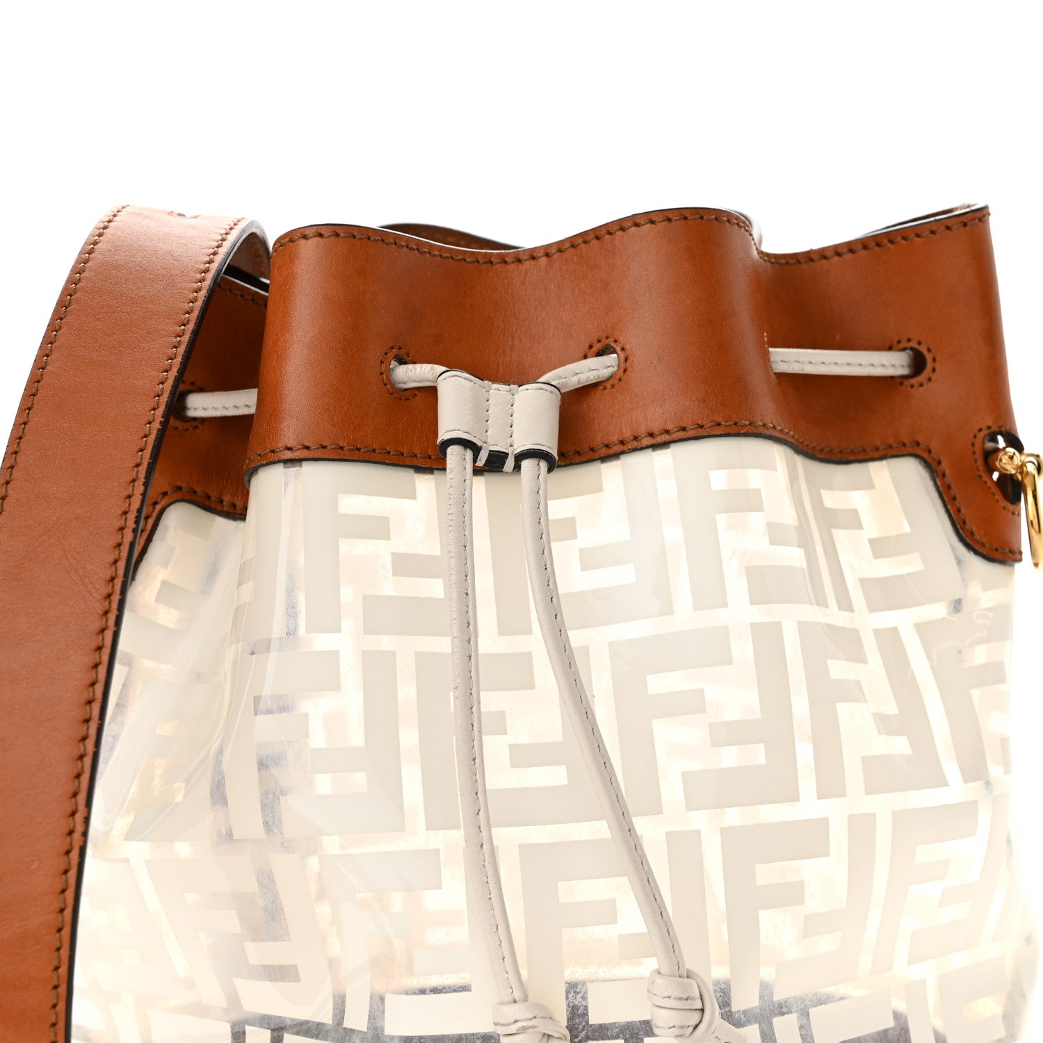 Fendi TPU FF Vitello Aura F is Fendi Grande Mon Tresor Bucket Bag White Cuoio 8 of 12