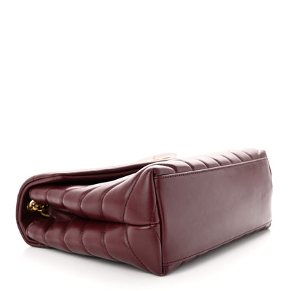 Saint Laurent Calfskin Y Quilted Monogram Small Loulou Chain Satchel Dark Legion Red 4 of 12