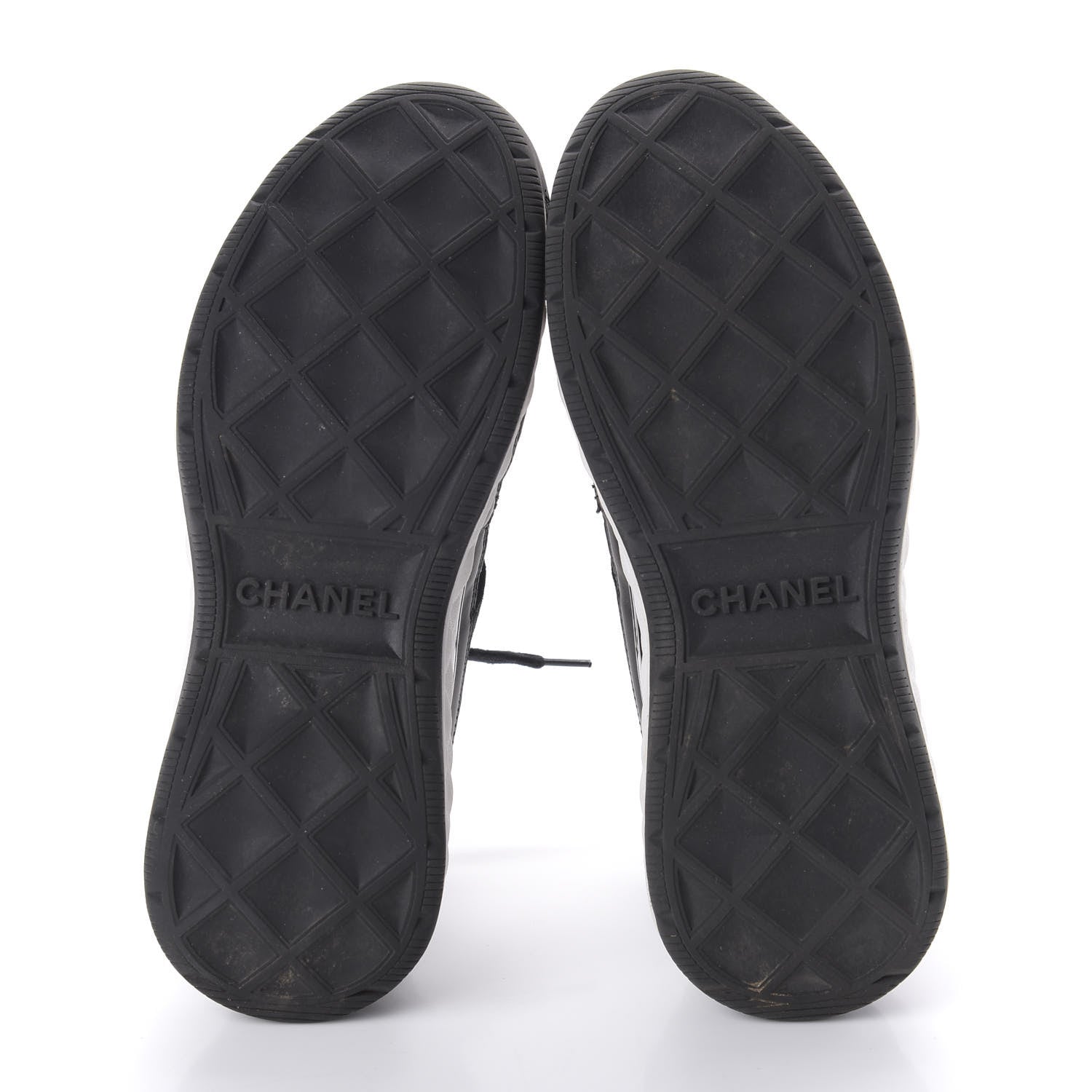 Chanel Velvet Calfskin Mixed Fibers CC Sneakers 36.5 Black 5 of 9
