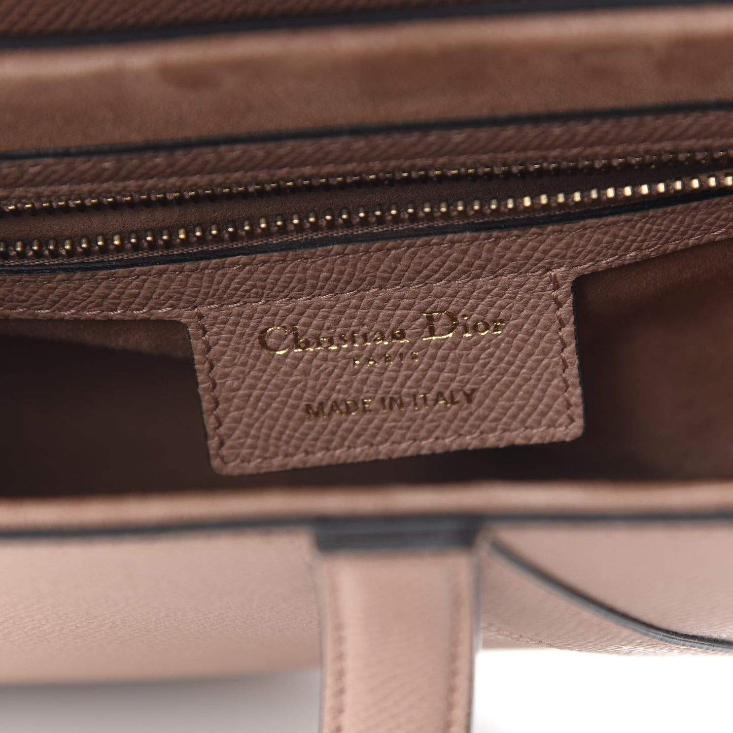 Grained Calfskin Mini Saddle Bag Light Pink