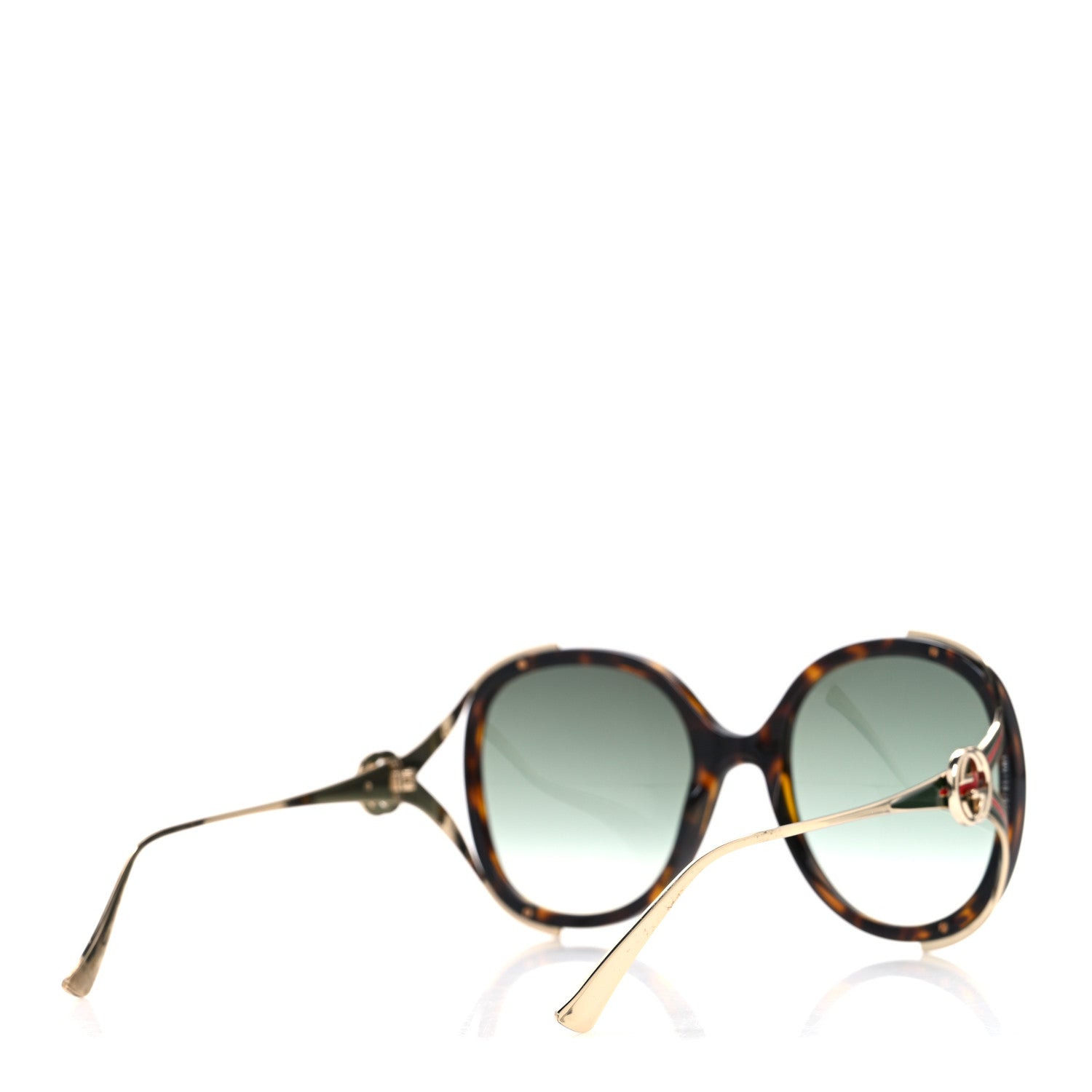 Gucci Acetate Round Frame Injected GG0226SK Sunglasses Tortoise 4 of 8