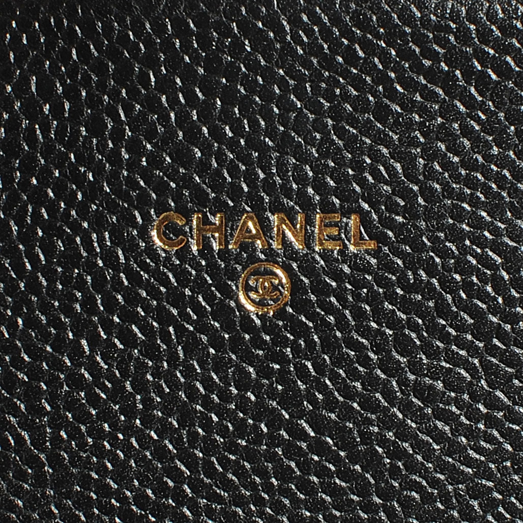 Caviar Quilted Travel Wallet Black