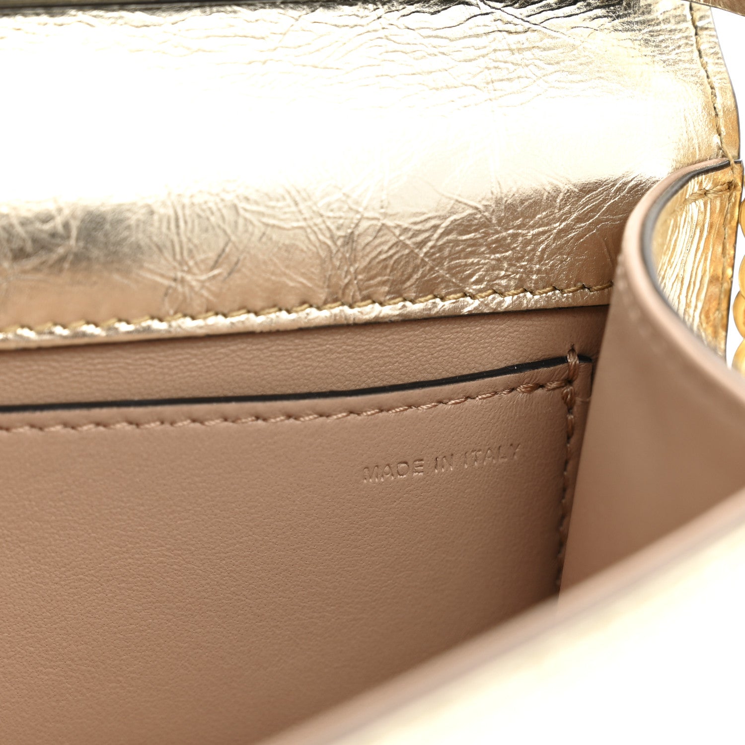 Valentino Garavani Metallic Crackle Effect Calfskin Vlogo Small Loco Shoulder Bag Platino 7 of 11