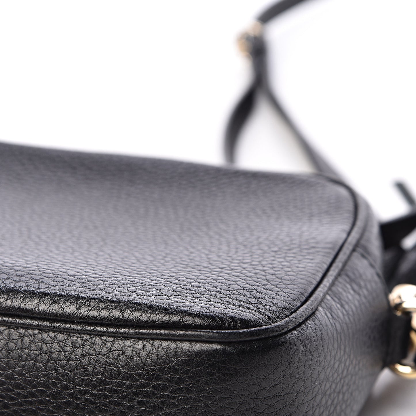 Pebbled Calfskin Small Soho Disco Bag Black
