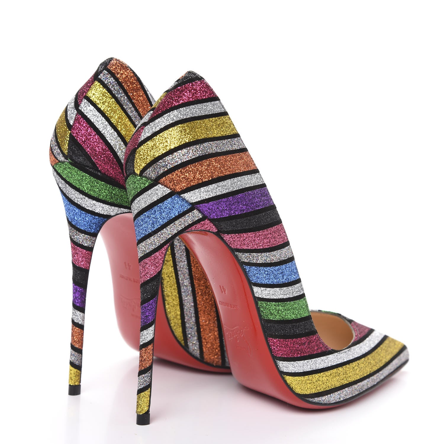 Christian Louboutin Suede Stripyglitter So Kate 120 Pumps 41 Multi 4 of 7