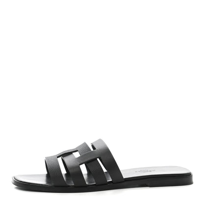 Hermes Calfskin Amore Sandals 38 Black 1 of 11