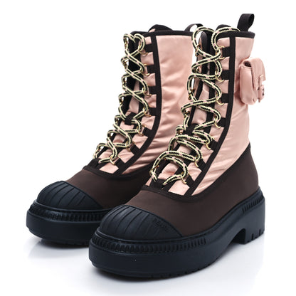 Fendi Nylon Baguette Domino 50mm Biker Boots 36.5 Baby Pink Nolita 3 of 6
