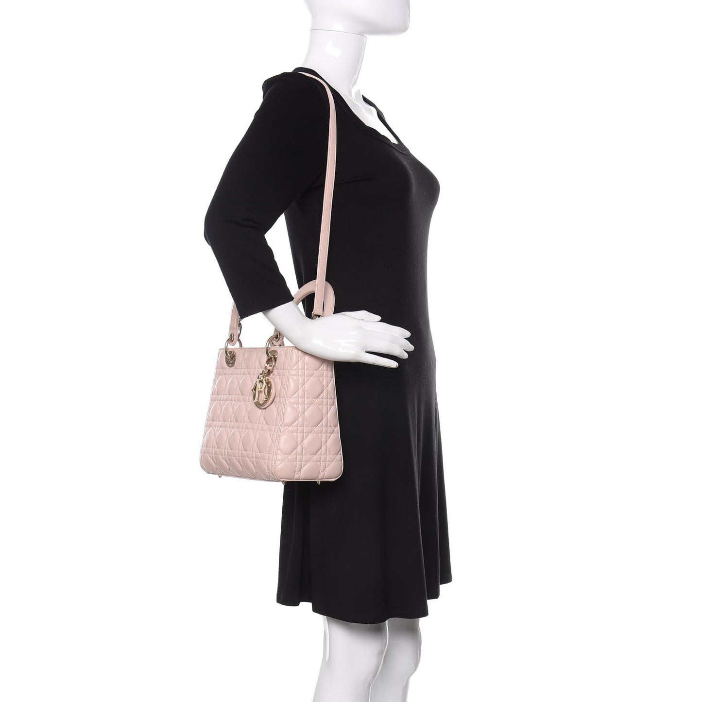 Lambskin Cannage Medium Lady Dior Light Pink
