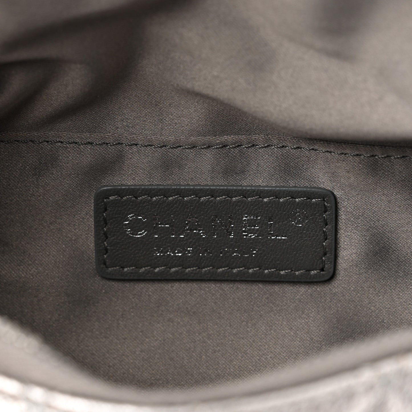 Metallic Calfskin Quilted Banane Waist Bag Fanny Pack Silver