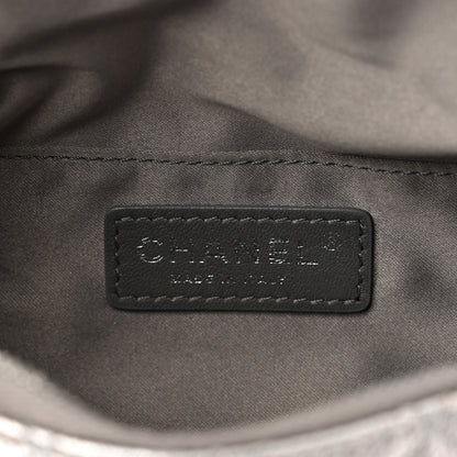Chanel Metallic Calfskin Quilted Banane Waist Bag Fanny Pack Silver 6 of 12