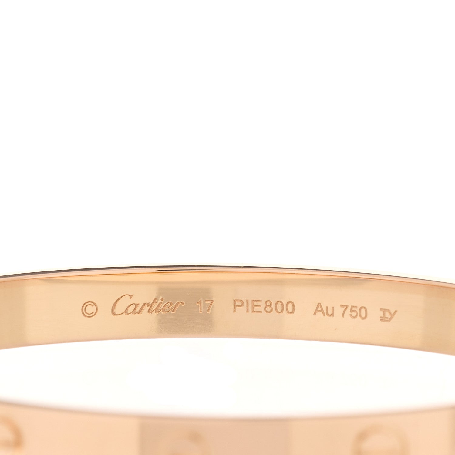 Cartier 18K Pink Gold LOVE Bracelet 17 8 of 9