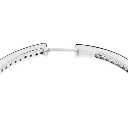 Parker & West by FASHIONPHILE 18K White Gold Diamond 1.40ct Large Channel Set Inside Out Hoop Earrings 7 of 8