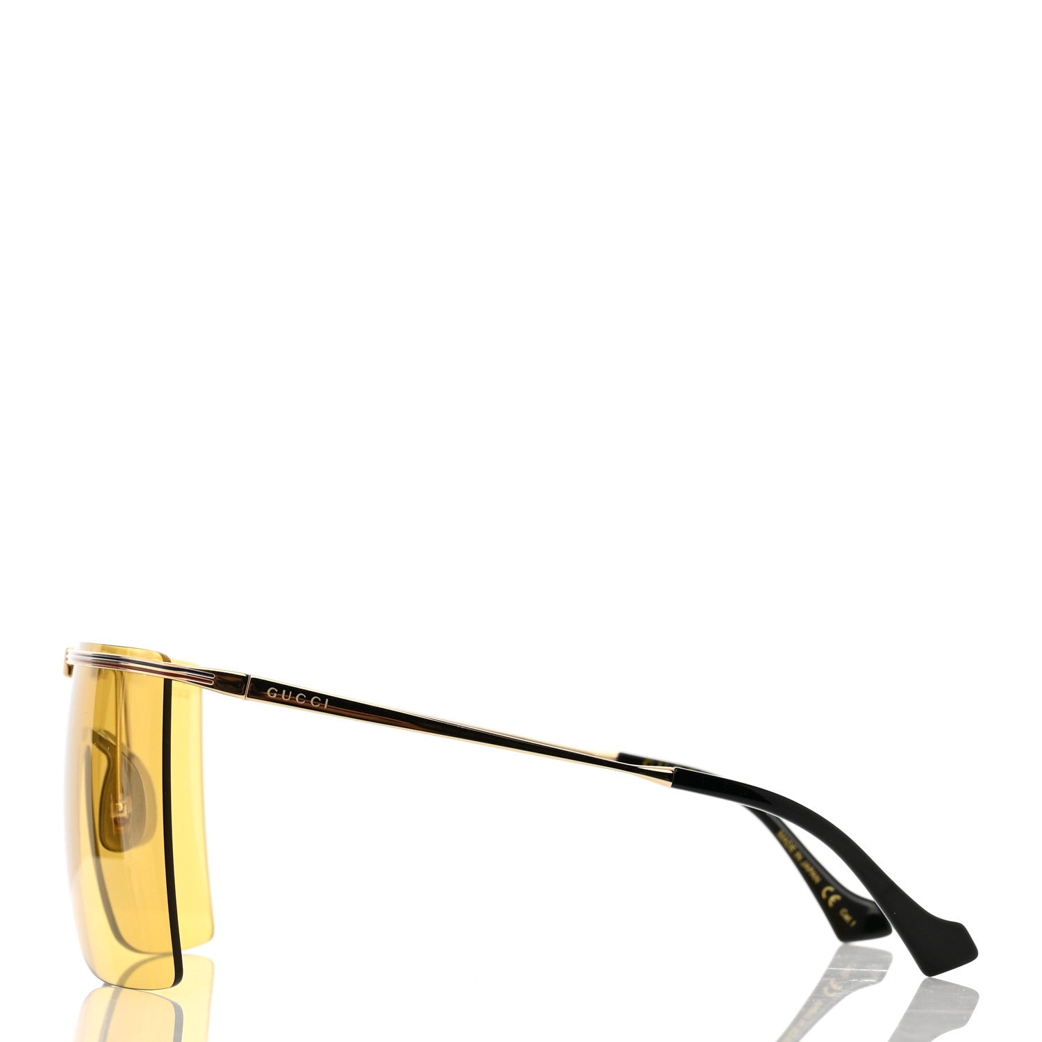Gucci Metal Rimless Shield Sunglasses GG1096S Gold 3 of 8