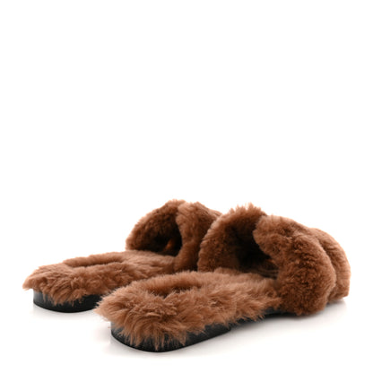 Hermes Woolskin Oran Sandals 41 Gold 5 of 8