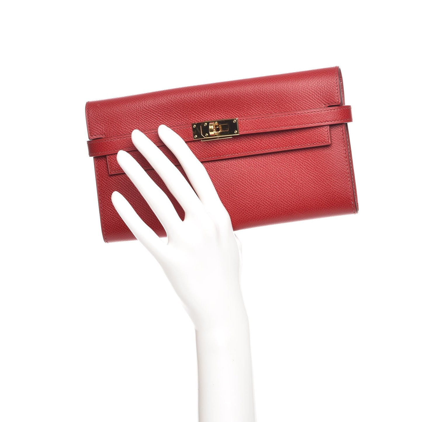 Epsom Kelly Longue Wallet Rouge Casaque