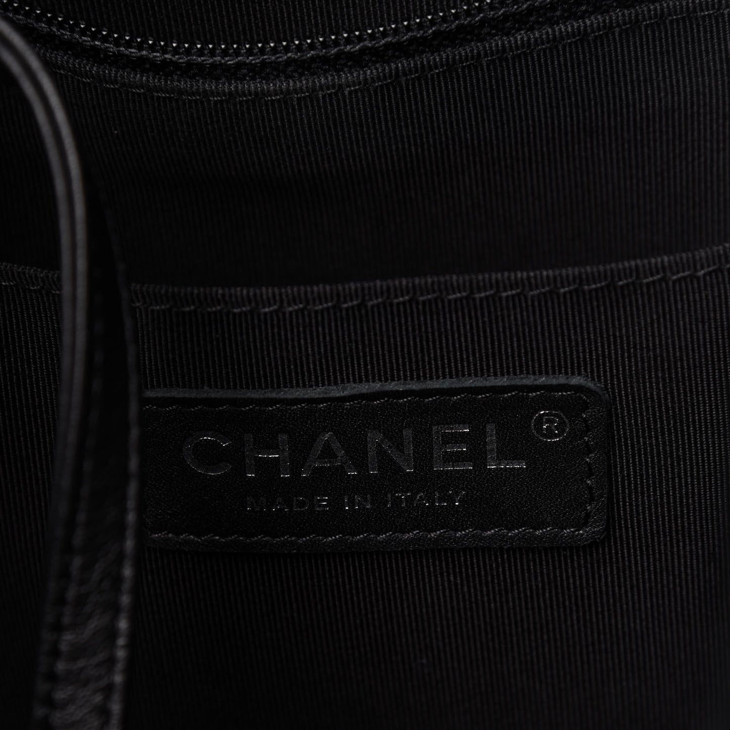 Lambskin Chevron Small Urban Spirit Drawstring Bag Black