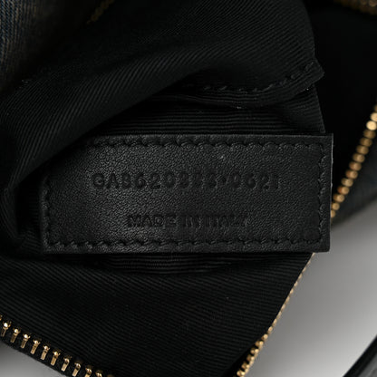 Saint Laurent Denim Quilted Toy Loulou Puffer Monogram Chain Satchel Blue Black 7 of 11