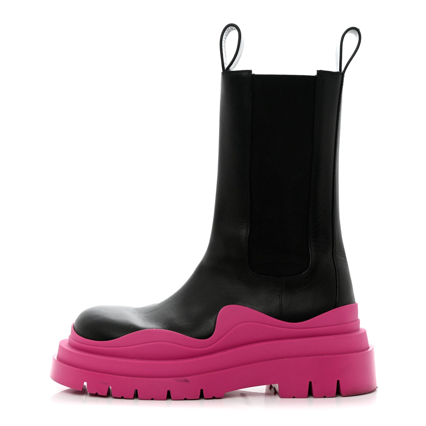 Calfskin The Tire Chelsea Boots 37 Black Hollyhock