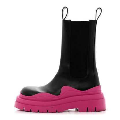 Bottega Veneta Calfskin The Tire Chelsea Boots 37 Black Hollyhock 1 of 8