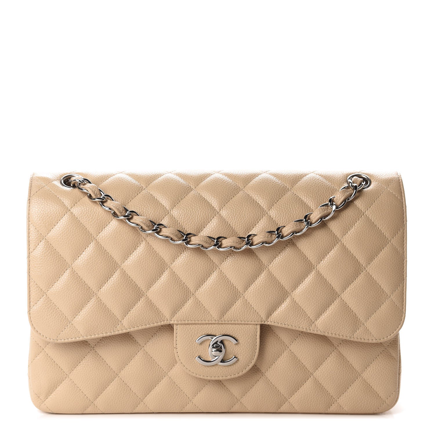 Chanel Caviar Quilted Jumbo Double Flap Beige Clair 1 of 11